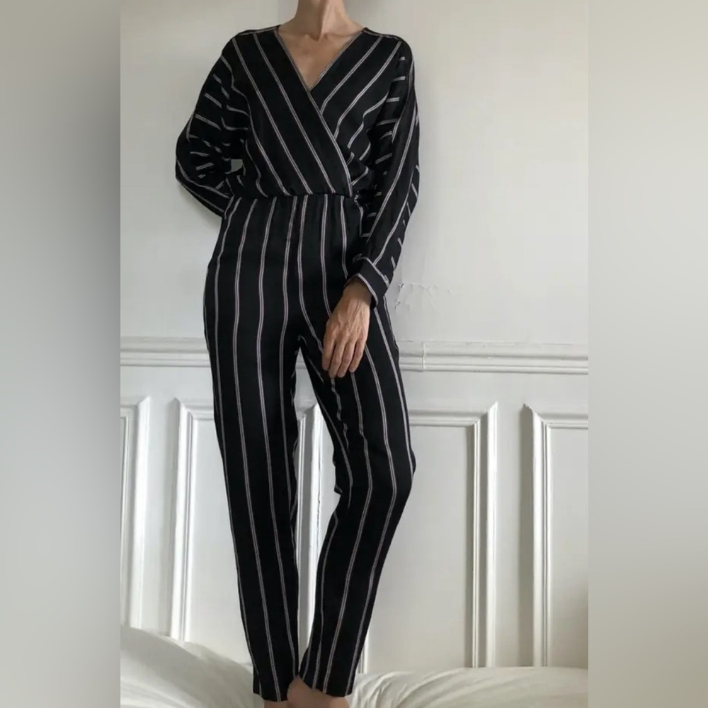 Maje romper Pandora Striped Jumpsuit size 3 elastic waist